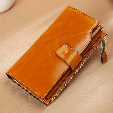 Women Genuine Leather Clutch Wallet, RFID Blocking wholesale, custom printed logo