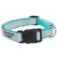 Reflective dog collar - 2.5 x 55 cm wholesale, custom printed logo