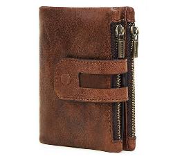 Slim Vertical Bifold Genuine Leather RFID Wallet wholesale, custom printed logo