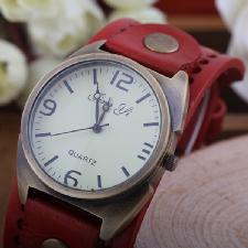 Classic Retro Leather Quartz Watch For Lady wholesale, custom logo printed