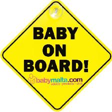 Baby on board car window sign with sucker wholesale, custom logo printed