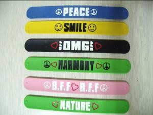 Silicone Slap Bracelet wholesale, custom printed logo