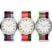 3 Color Webbing Strap Quartz Watch With Calendar