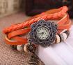 Leather Charm Bracelet Watch For Lady