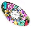 Stylish Flower Rhinestone Bangle Watch For Women