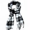 Grid Printing Scarf With Fringe