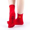 Morewin Red Cotton Five Toe Five Fingers In Tube Socks