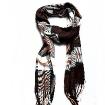 Grid Printing Scarf With Fringe